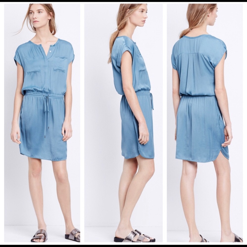 VINCE | Elastic Tie Waist Shirt Dress